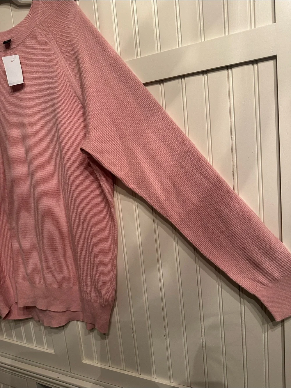J. Crew Men's Waffle Knit Pink Crewneck Sweater Size XXL
